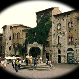 The main square of San Gimignano Piazza della Cisterna